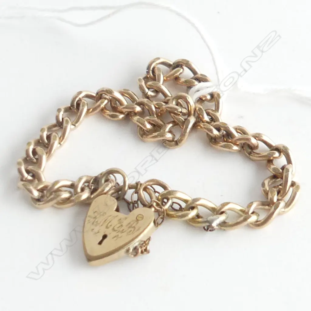 GOLD LINED CURB LINK w. R/G LOCK 8.8 GRAMS Image 1++