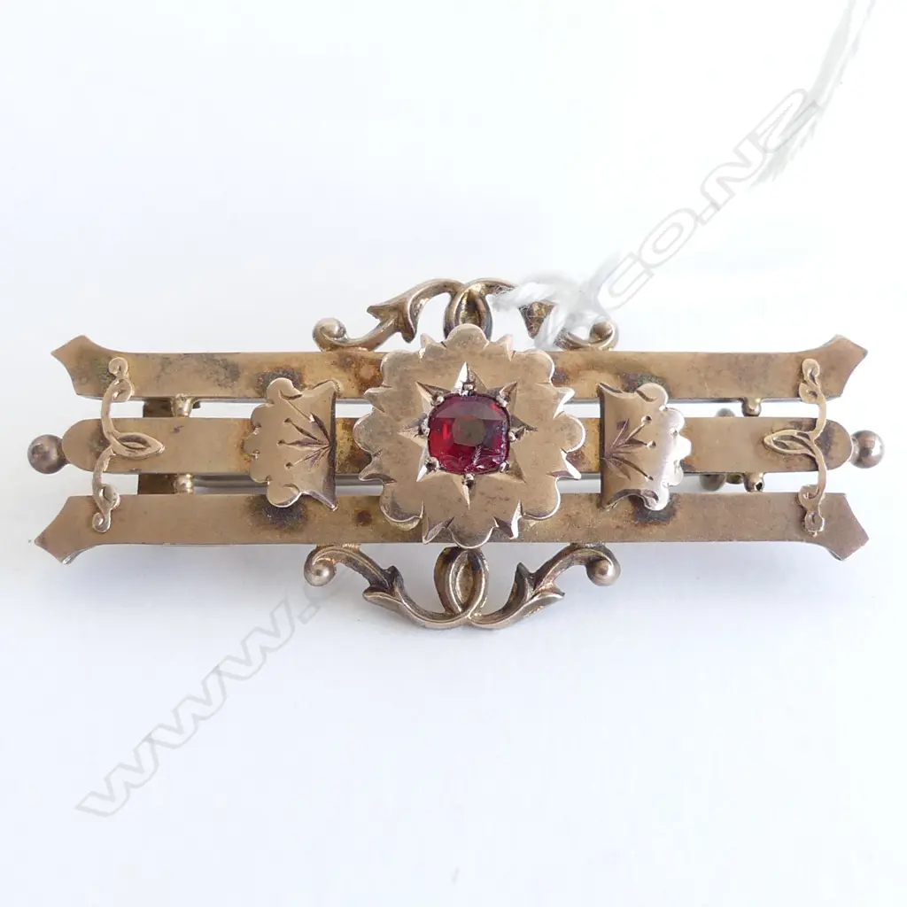 FANCY 9CT VICTORIAN BAR BROOCH 5.2gms Image 1++