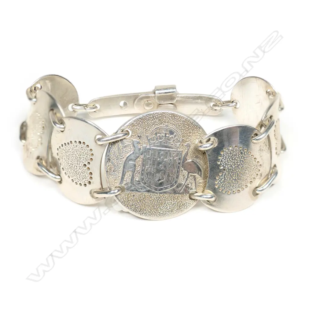 A vintage silver folk art handmade florin bracelet, Image 1++