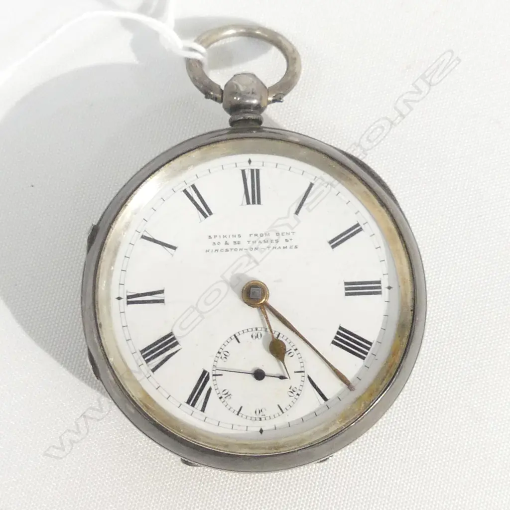 'SPIKINS FROM DENT' 19THC SILVER GENT'S POCKET WATCH open face Image 1++