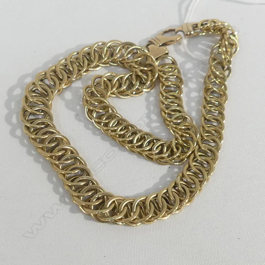 375 GOLD CHOKER BYZANTINE CHAIN  29.25GMS Image 1++
