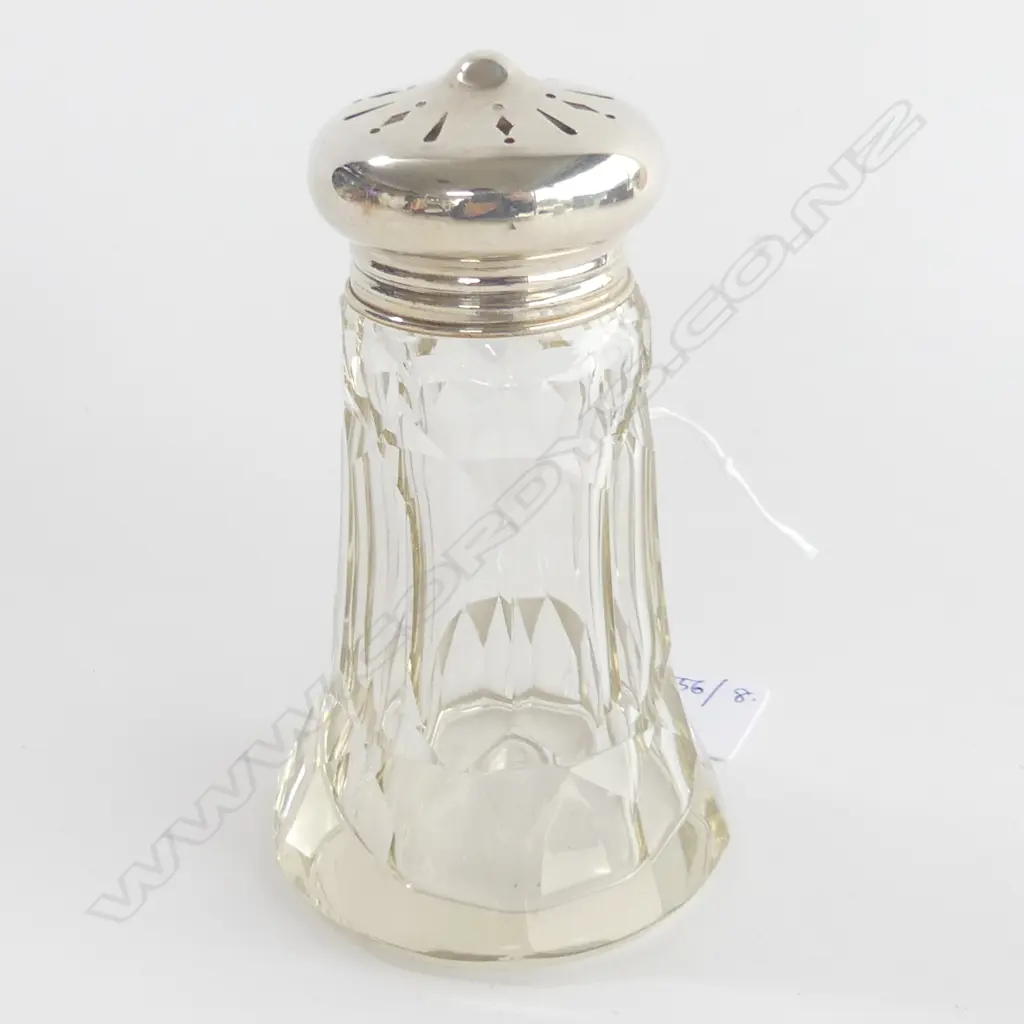 STG SILVER CAPPED CRYSTAL SUGAR SIFTER H.130mm Image 1++