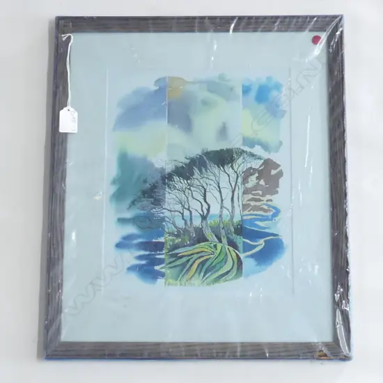 GH HEATH WATERCOLOUR ON PAPER 'WIND BLASTED' 04' 37MM X 27MM