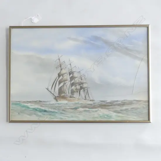 WATERCOLOUR ON PAPER BY RIX CARLTON SIGNED AND DATED 1940 'NAUTICAL SEAM' 340MM X 490MM A/F