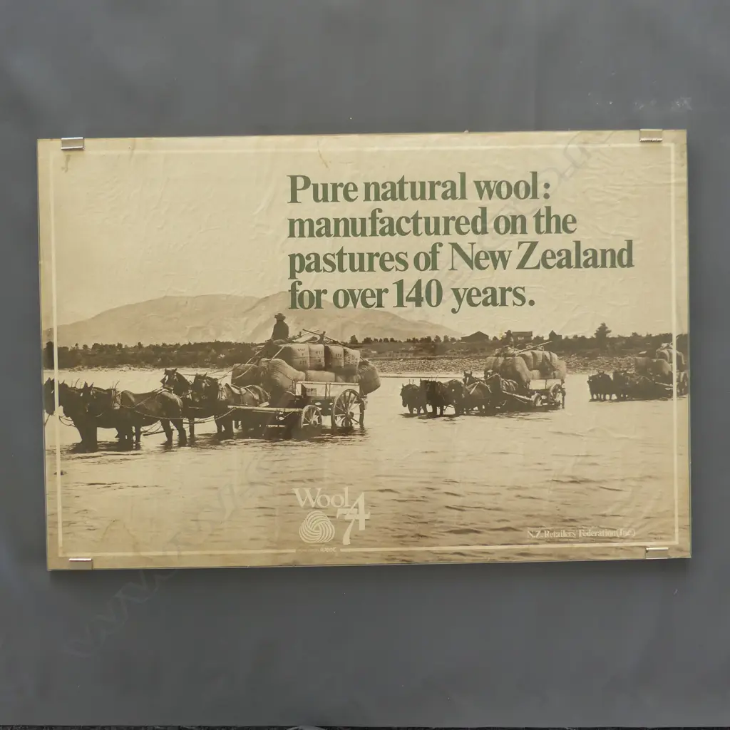 LARGE ADVERTISING PHOTOGRAPH UNDER GLASS, ' PURE NATURAL WOOL' 500X760mm Image 1++