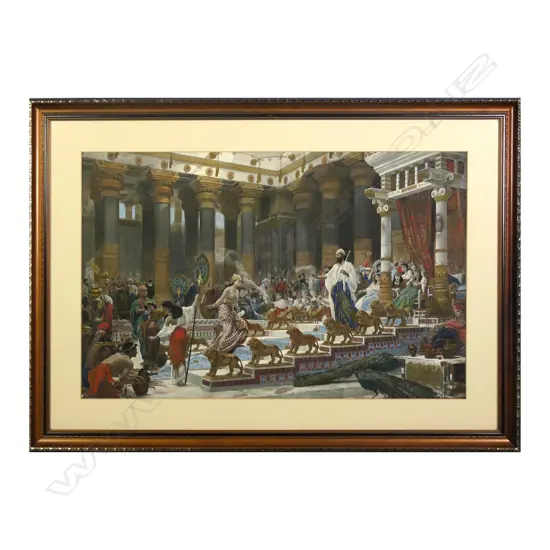 FRAMED PRINT; SHEBA'S OPIUM DEN BY RA BOYSWATER C1892 490 X 770MM