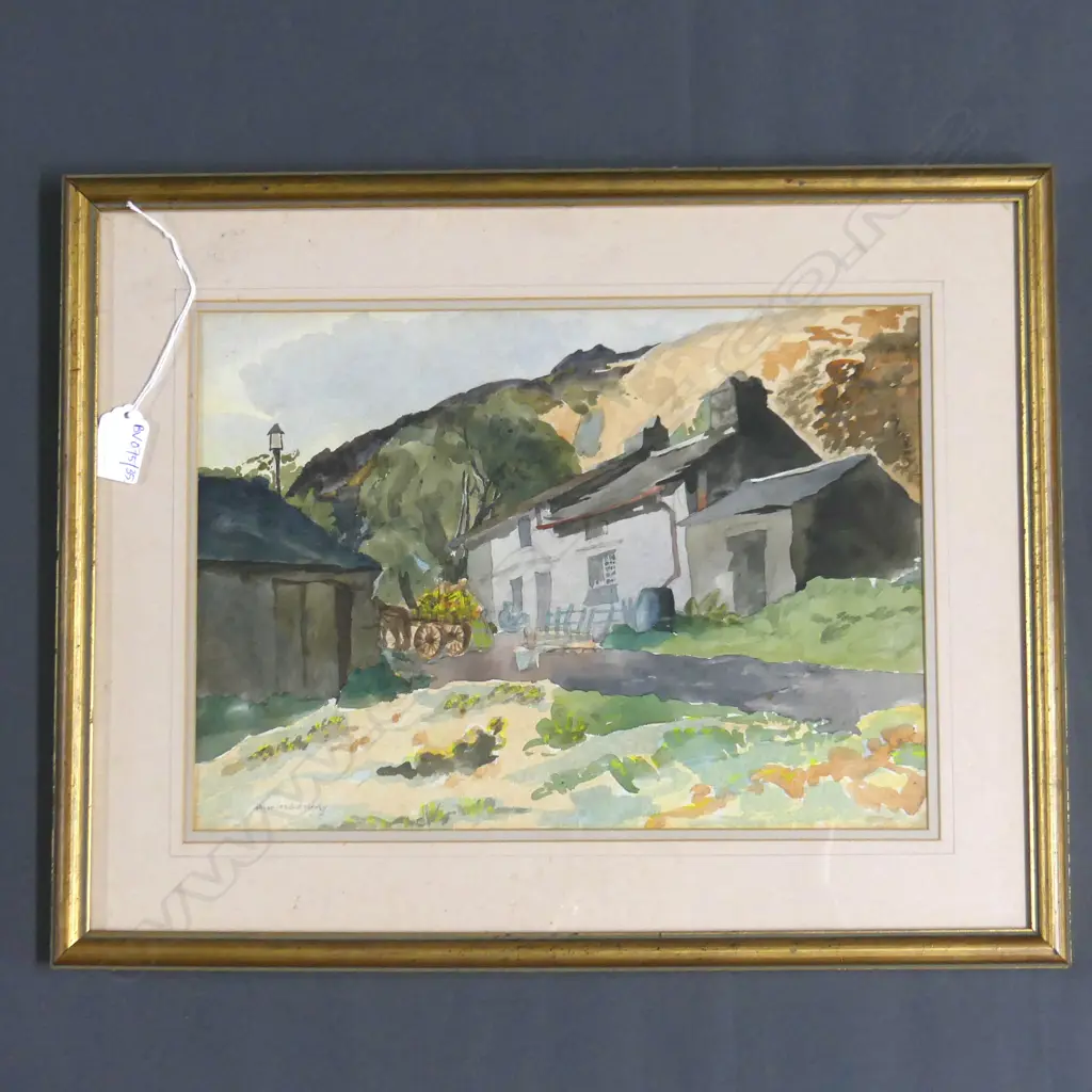MARY MCNICOLL WROE (UK 1861-?) 'A WELSH FARM' W/C 245x340mm Image 1++