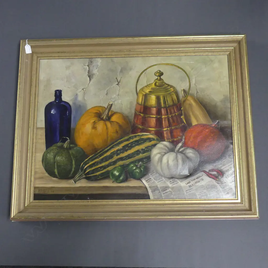 BEN VROLIJK LARGE STILL LIFE - VEGETABLES - '67 580x780mm... Image 1++