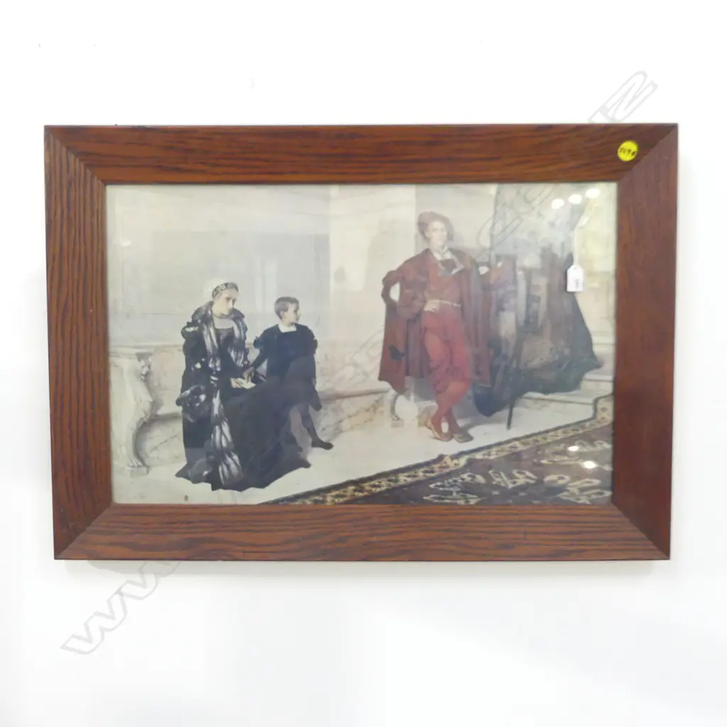 OAK FRAMED VICTORIAN PRINT 840/590 Image 1++