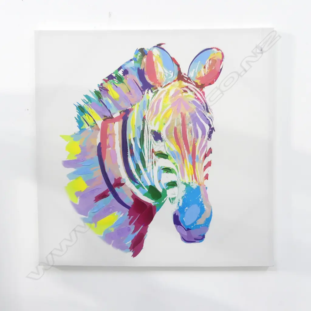 ZEBRA ACRYLIC ON CANVAS H800 X 800MM Image 1++
