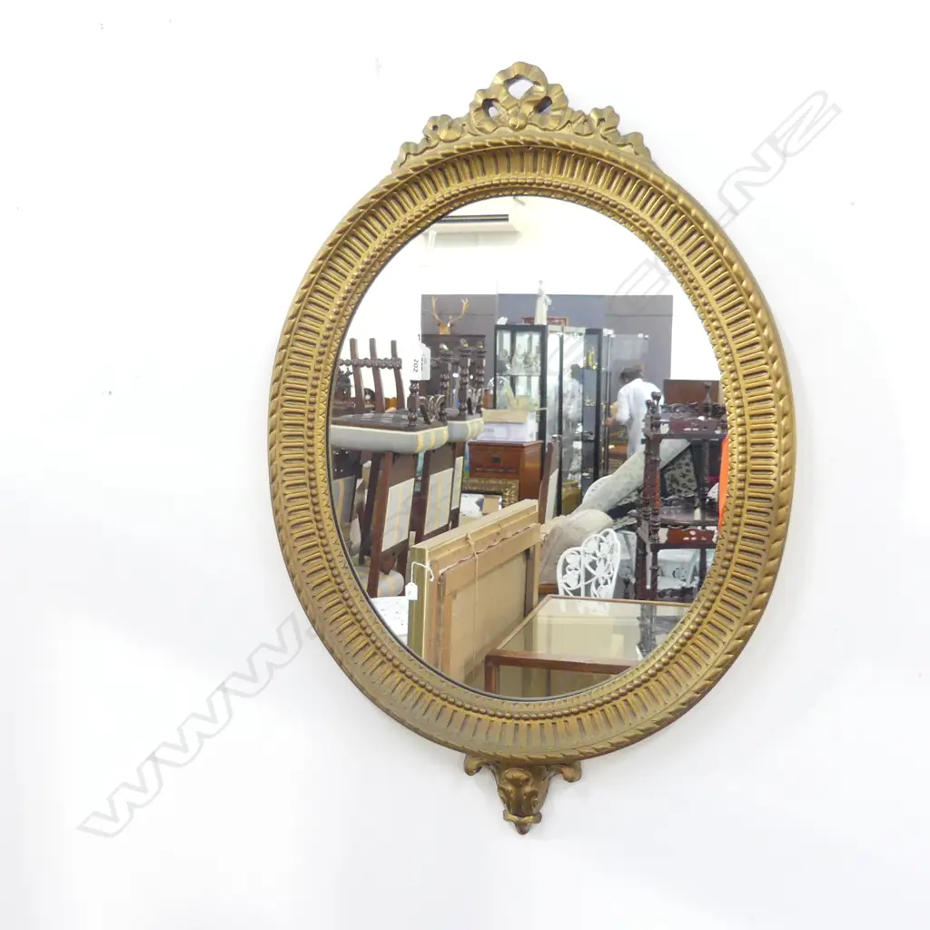 OVAL GILT FRAMED MIRROR 730X500MM Image 1++