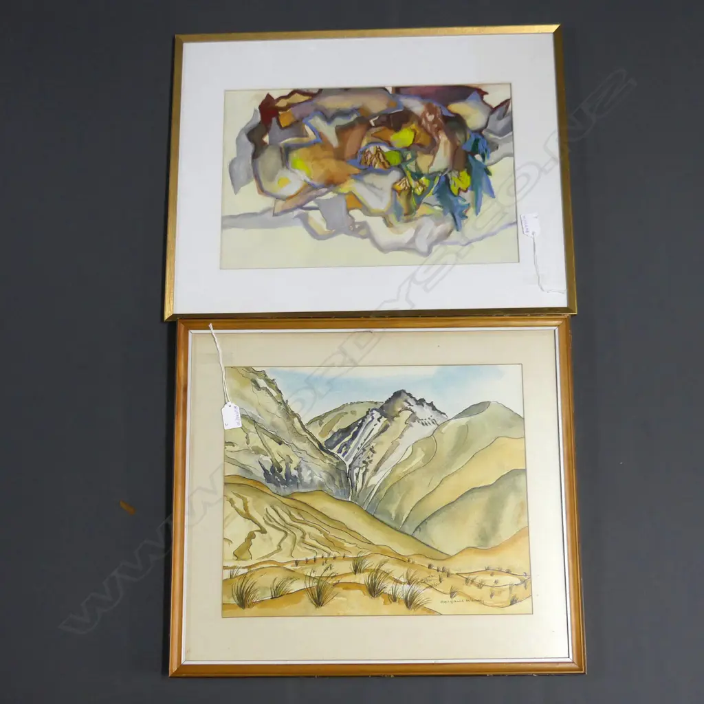 2 W/Cs; MARGARET WADAY? MOUNTAIN LANDSCAPE + OTHER 280x430mm Image 1++