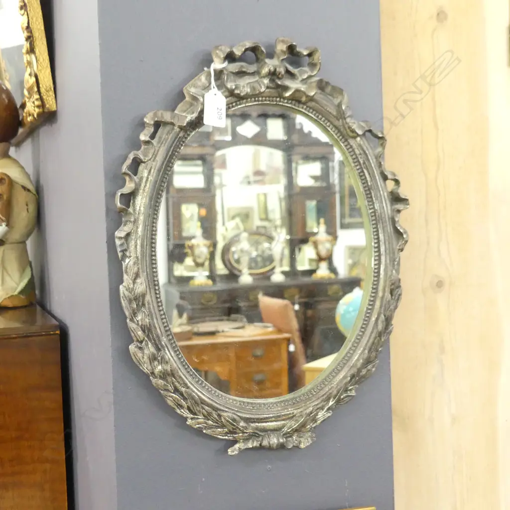 SMALL OVAL METAL MIRROR 420x315mm Image 1++