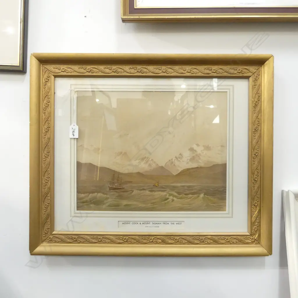 PETER G. LEITCH 'MITRE PEAK SOUTH ISLAND NZ' PRINT 31/40 220x390mm + JOHN GULLY PRINT 'MOUNT COOK...' 300x380mm Image 1++