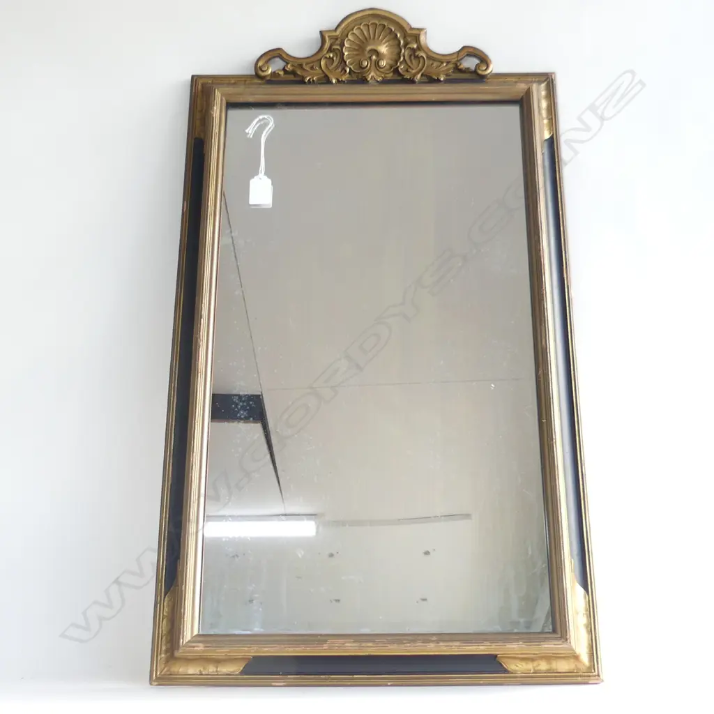 C1900 RECTANGULAR MIRROR REGENCY STYLE WITH ACANTHUS PEDIMENT .H.770mm Image 1++