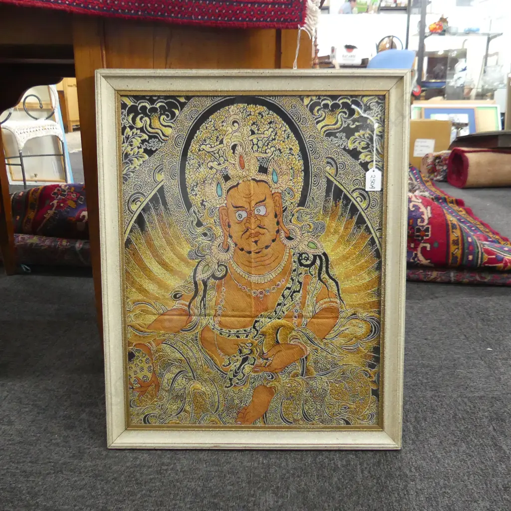OLD CHINESE FRAMED THANGKA  430 X 550MM Image 1++