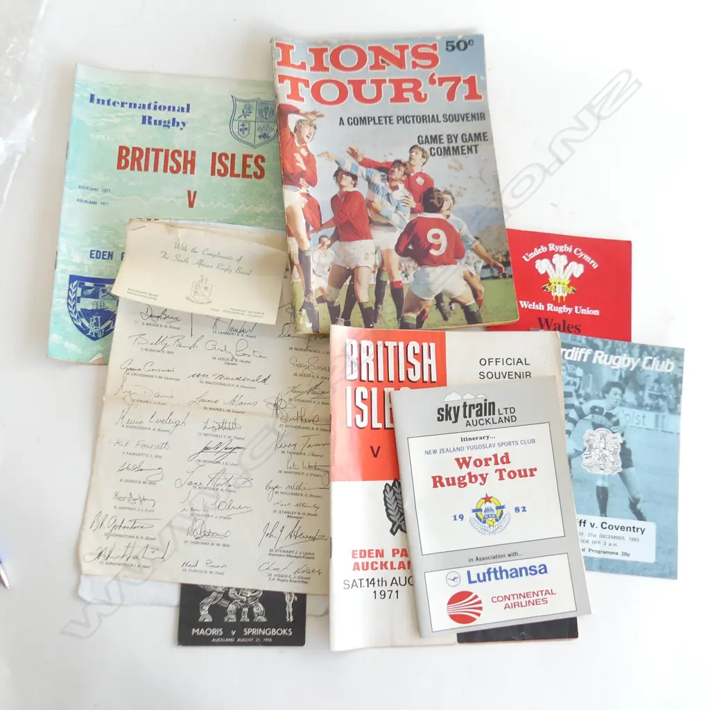 BAG OLD RUGBY TOUR PROGRAMMES ETC INC. MAORIS V SPRINGBOKS 1956 GAME TICKET Image 1++