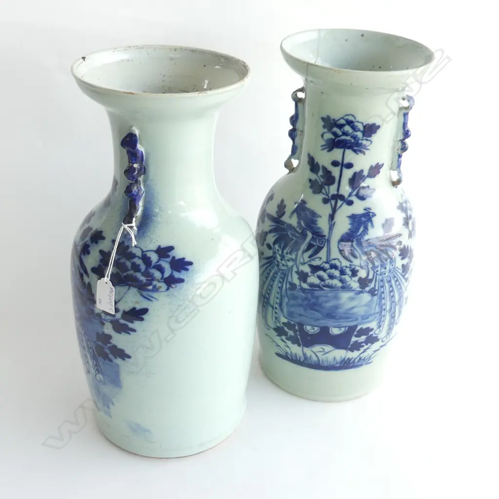 PR LATE 19thC CHINESE CHING VASES (damage & repairs) H.420mm Image 1++