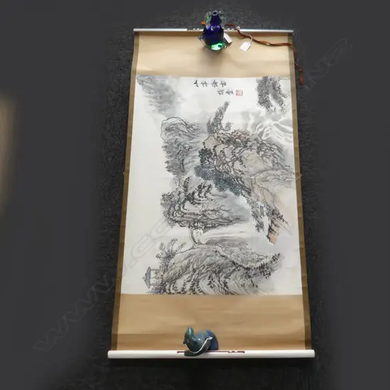 3 HAND PAINTED CHINESE LANDSCAPE SCROLLS