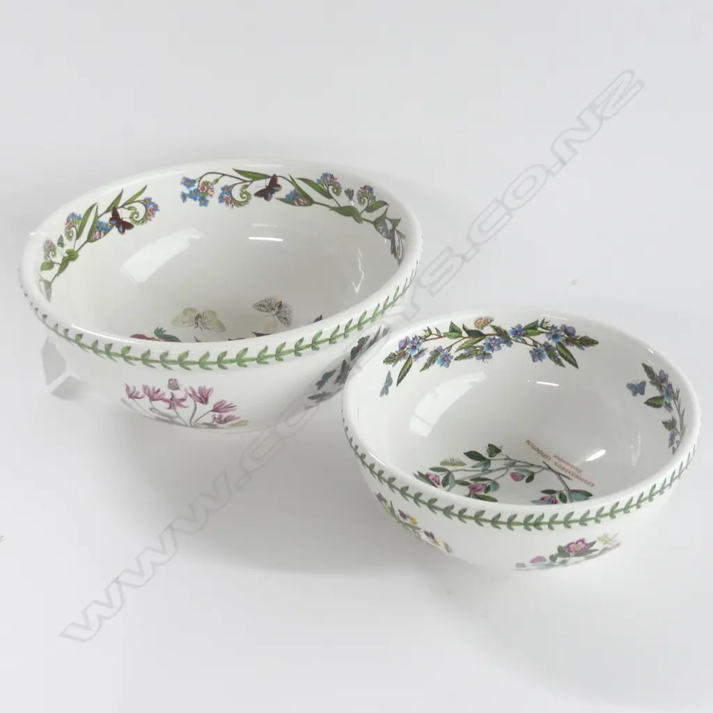 2 PORTMEIRION BOTANIC GARDEN SALAD BOWLS DIA. 260 & 200MM Image 1++