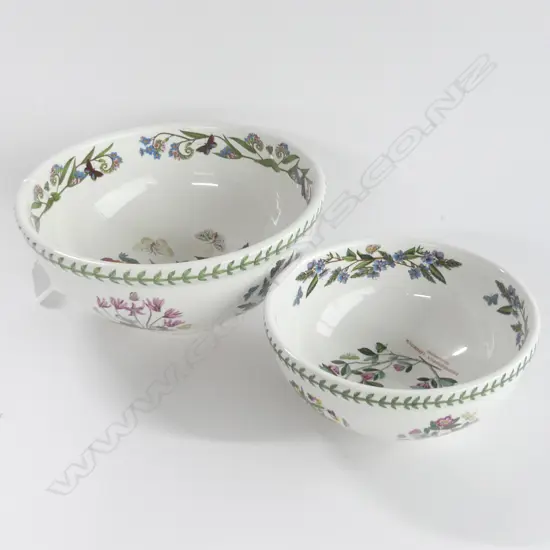 2 PORTMEIRION BOTANIC GARDEN SALAD BOWLS DIA. 260 & 200MM