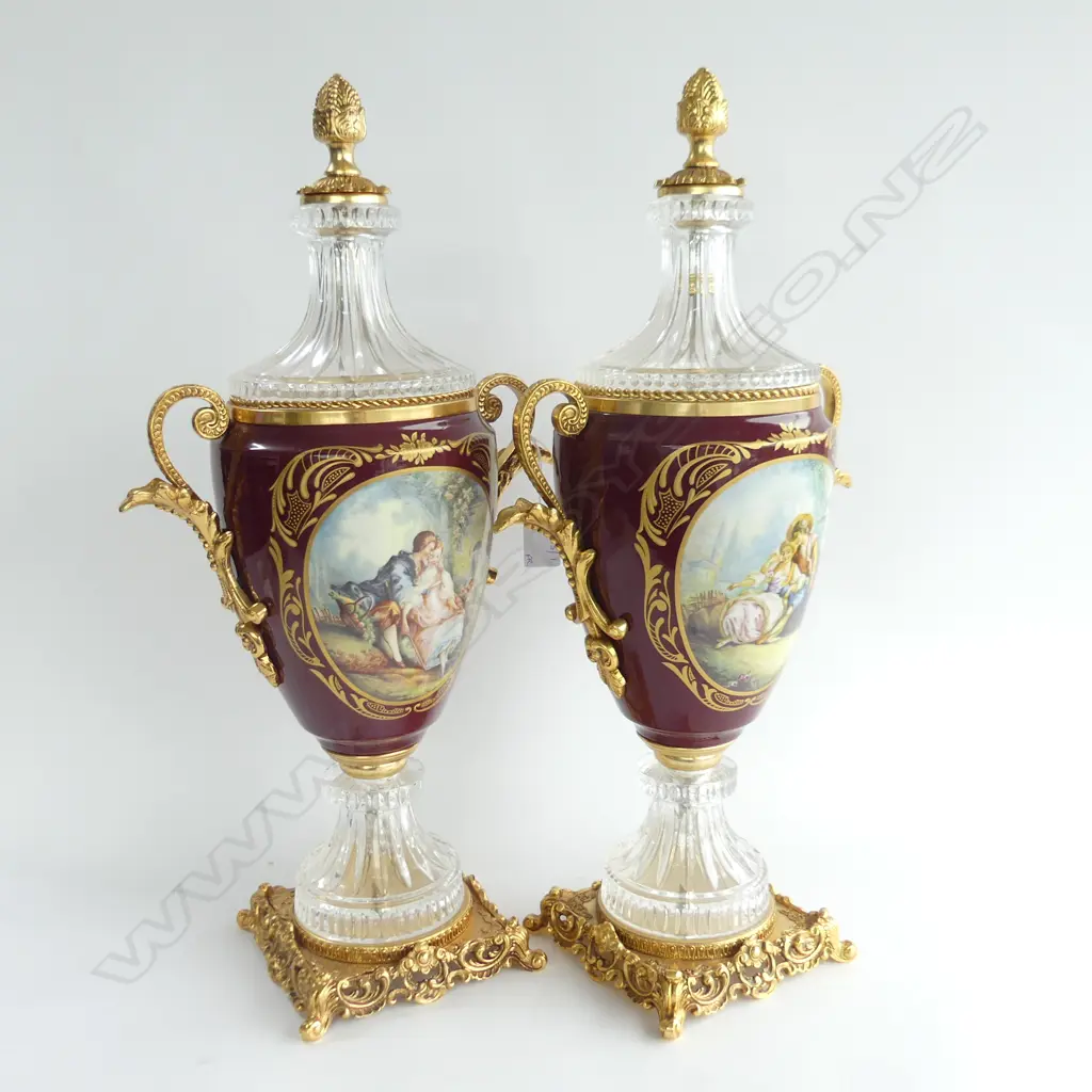 PR 18thC STYLE LIDDED URNS H.550mm Image 1++