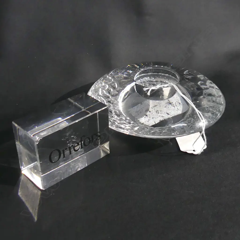 ORREFORS CANDLE HOLDER 140mm dia + SIGN Image 1++