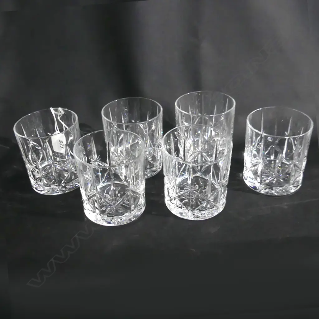 SET 6 WATERFORD MARQUIS DOUBLE OLD FASHIONED WHISKY TUMBLERS H 95 D 85MM Image 1++