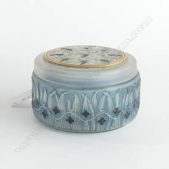 JULIAN VIARD FRENCH ART DECO GLASS LIDDED POWDER JAR