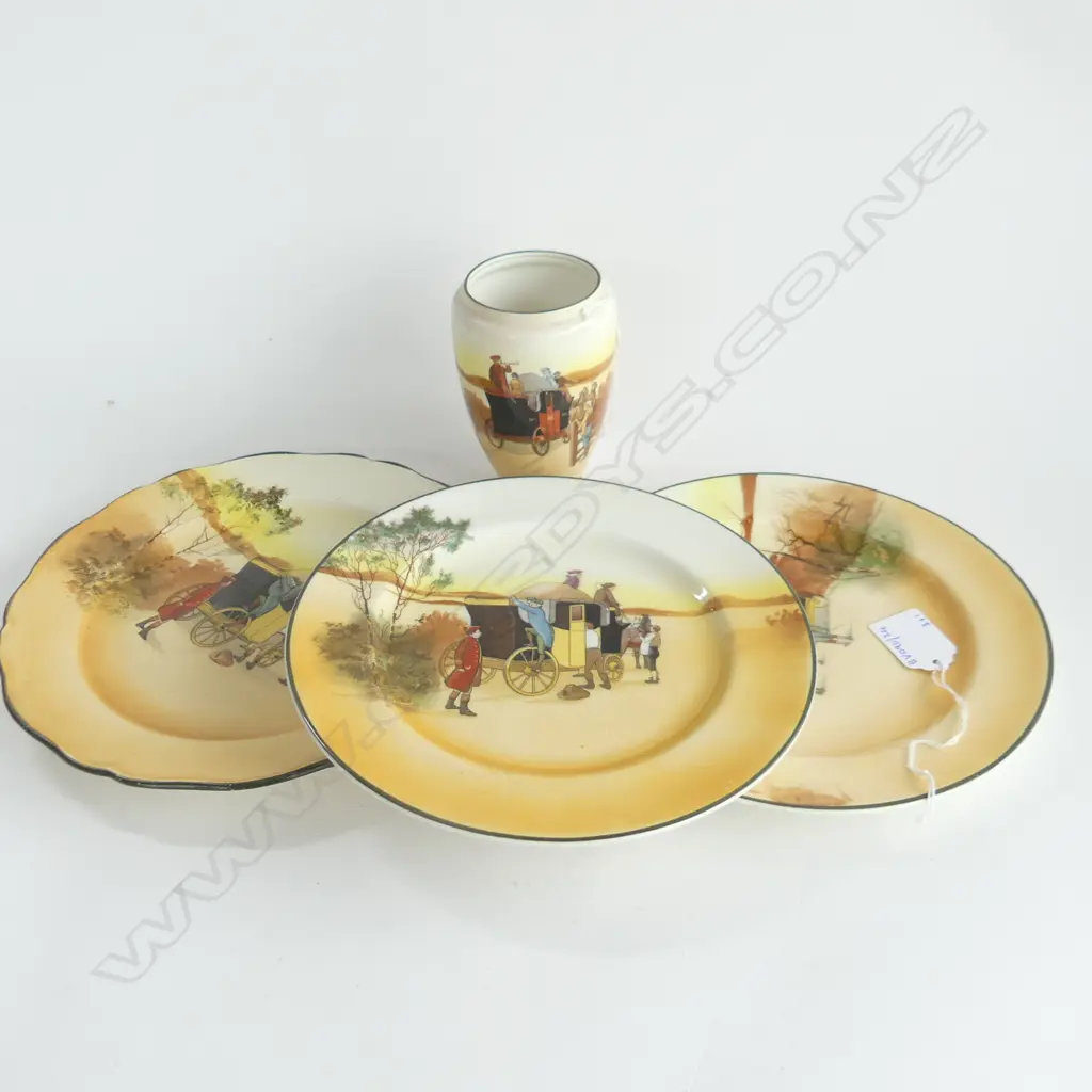 3 RD COACHING PLATES & VASE Image 1++