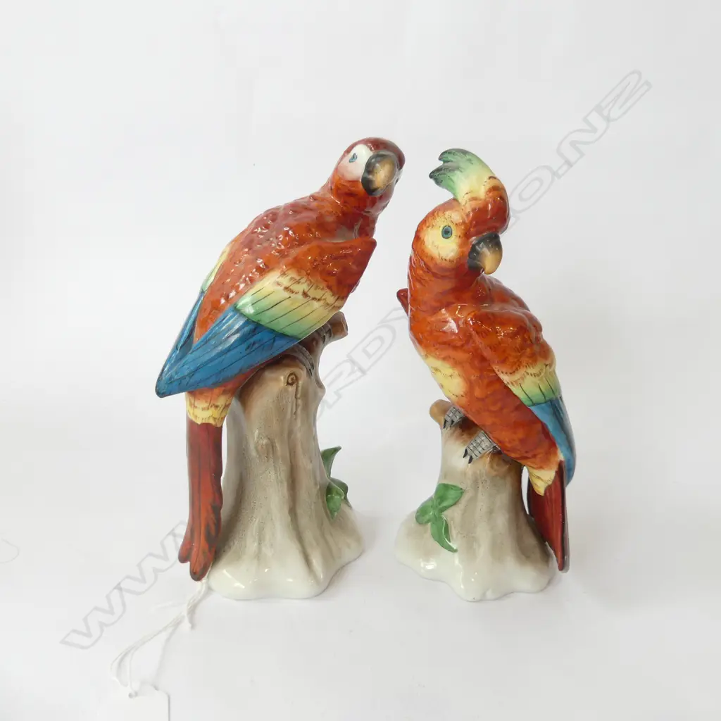 PR GERMAN SCHIERHOLZ RED GLAZE PARROTS H.185mm Image 1++