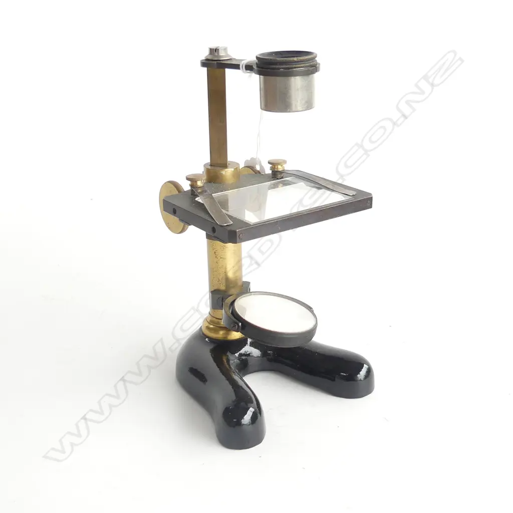 SMALL BRASS TELESCOPIC MICROSCOPE H 1160 MM Image 1++