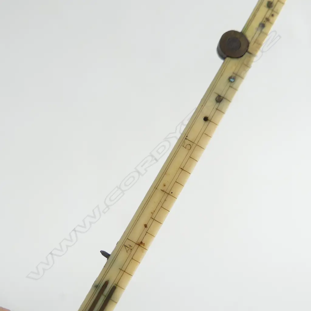 ANTIQUE 12 INCH 4 FOLD IVORY RULE Image 1++