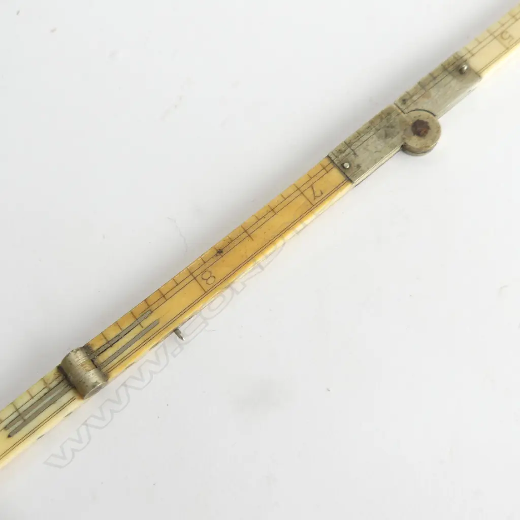 ANTIQUE 12 INCH 4 FOLD IVORY RULE Image 1++