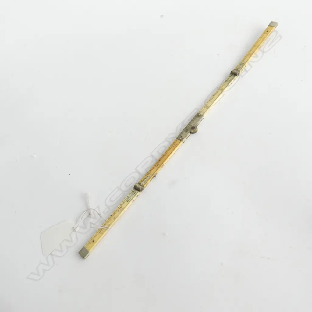 ANTIQUE 12 INCH 4 FOLD IVORY RULE Image 1++