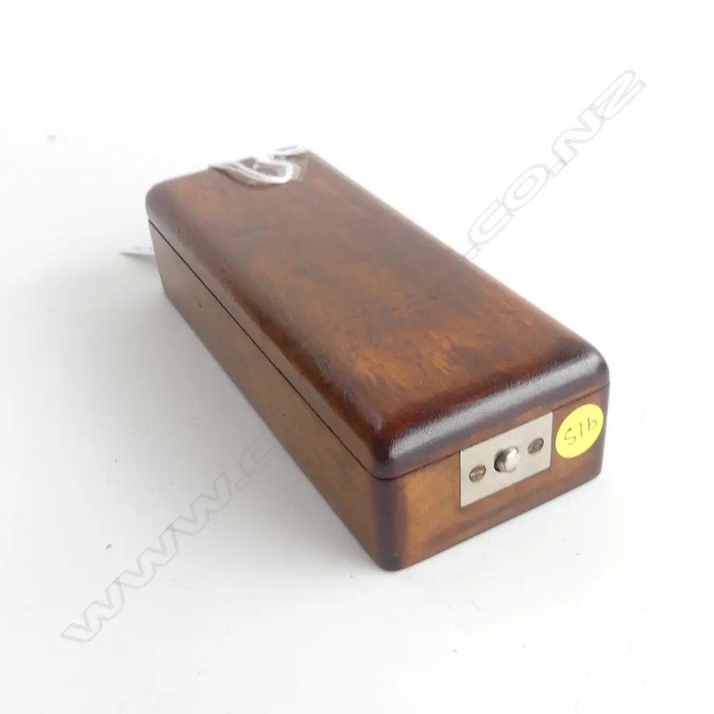 WALNUT CASED STAINLESS GOLD SCALES & WEIGHTS L 150 MM Image 1++