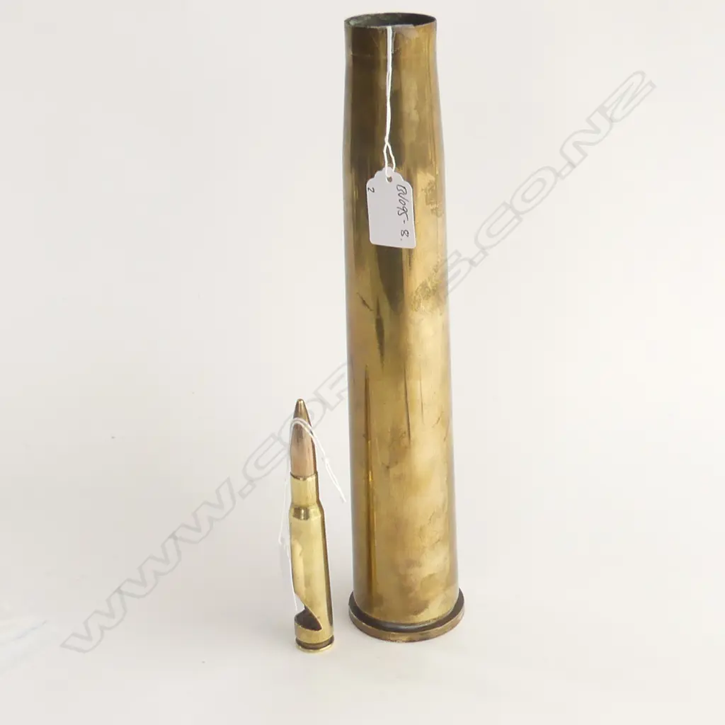 42mm BRASS ANTI AIRCRAFT SHELL CASE 1942 + HIGH (50) CALIBRE BRASS BULLET BOTTLE OPENER trench art Image 1++