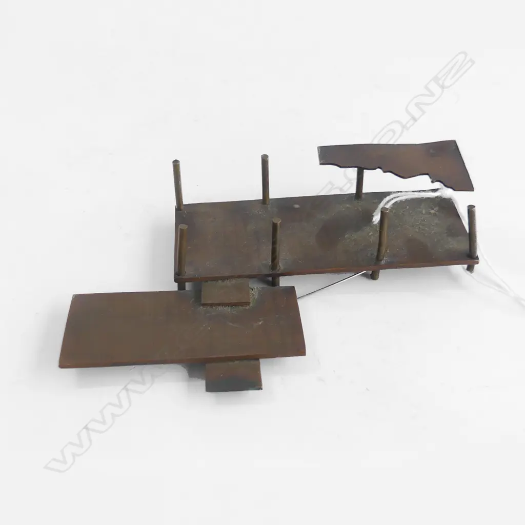 COPPER BROACH IN FORM OF FARNSWORTH HOUSE L 120 MM Image 1++