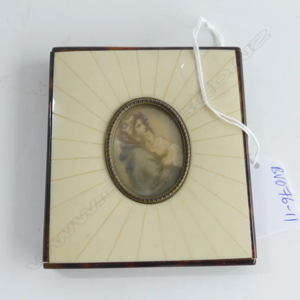 PAINTED PORTRAIT MINIATURE MOTHER & CHILD 95 X 85mm Image 1++