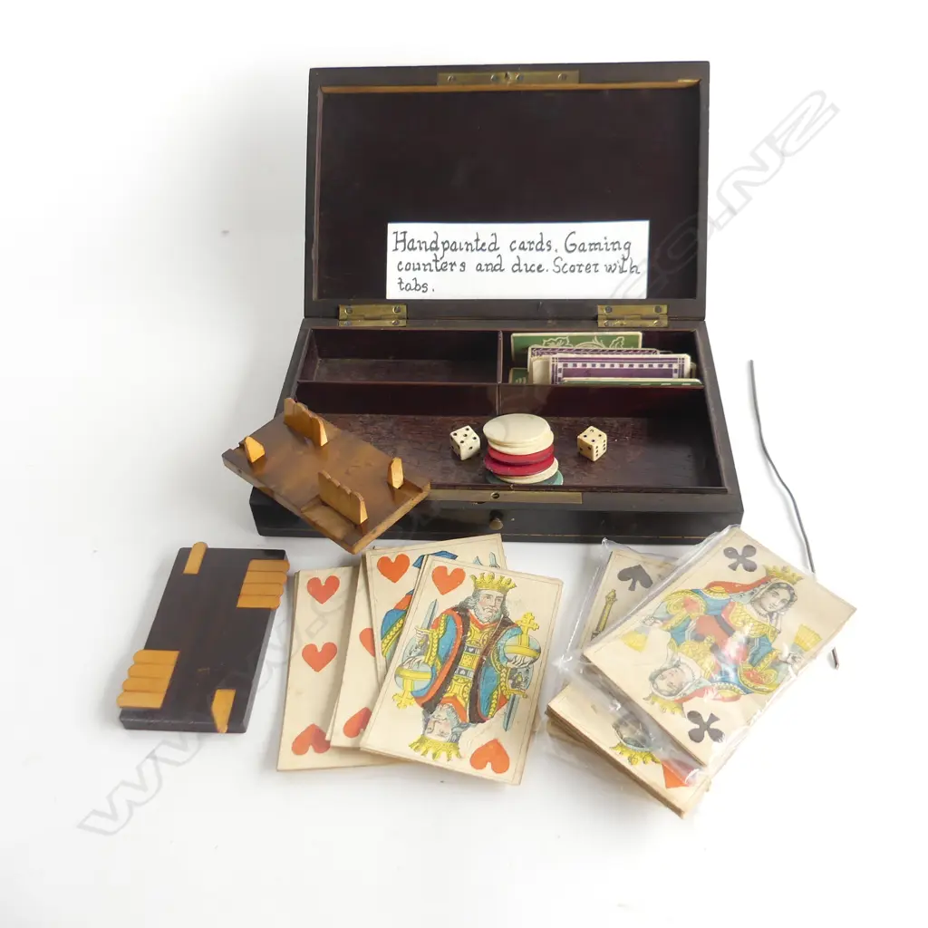 WHIST CASE CARDS COUNTERS & SCORER Image 1++