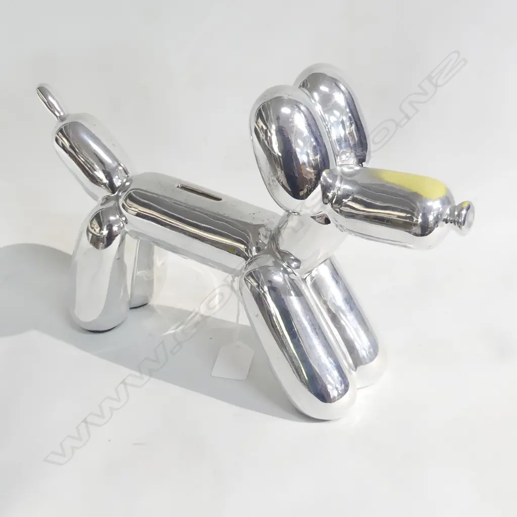 OTOTODESIGN SILVER CERAMIC BALLOON DOG (some loss to finish) L.320mm Image 1++