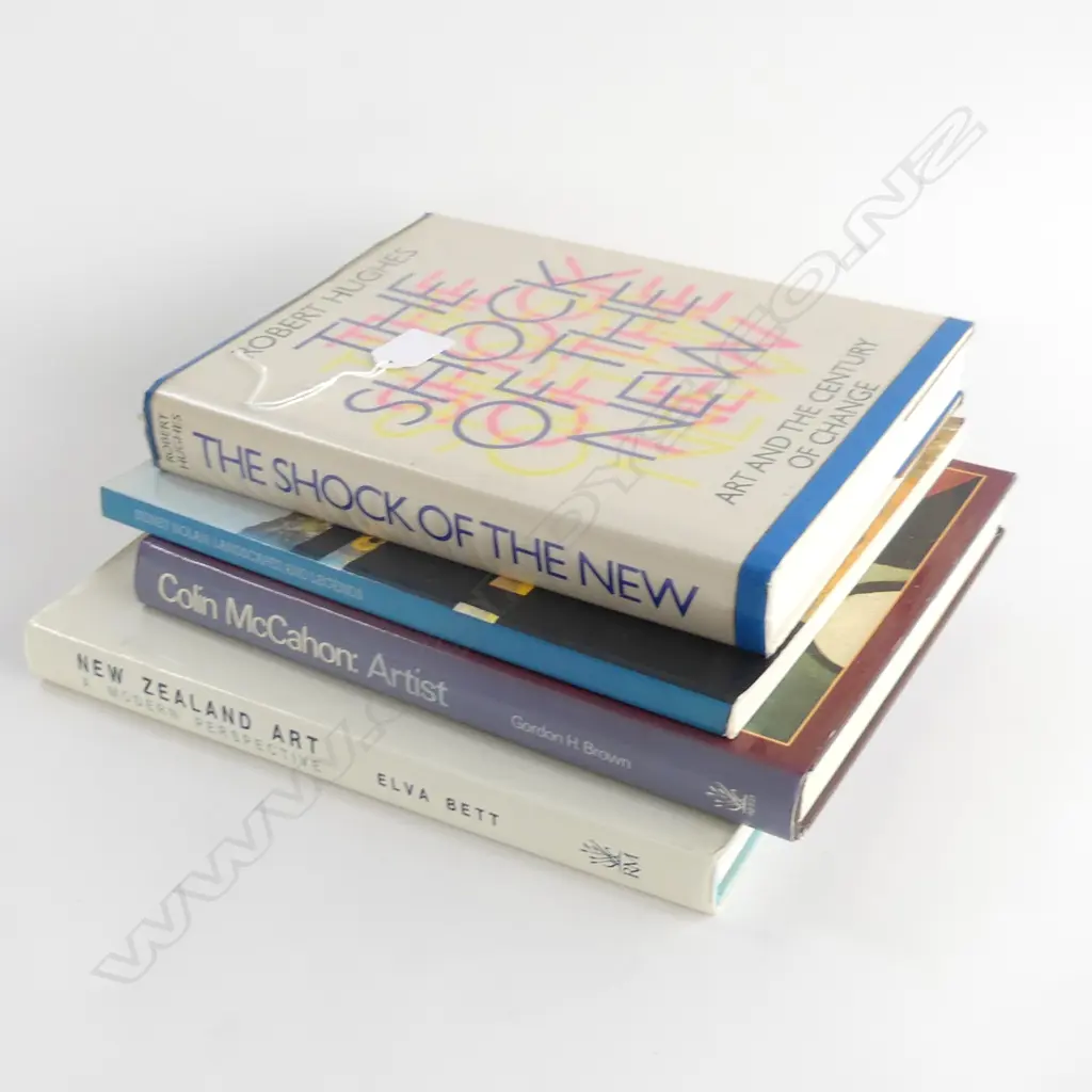 4 ART BOOKS; THE SHOCK OF THE NEW, SIDNEY NOLAN, COLIN MCCAHON, NZ ART ELVA BETT Image 1++