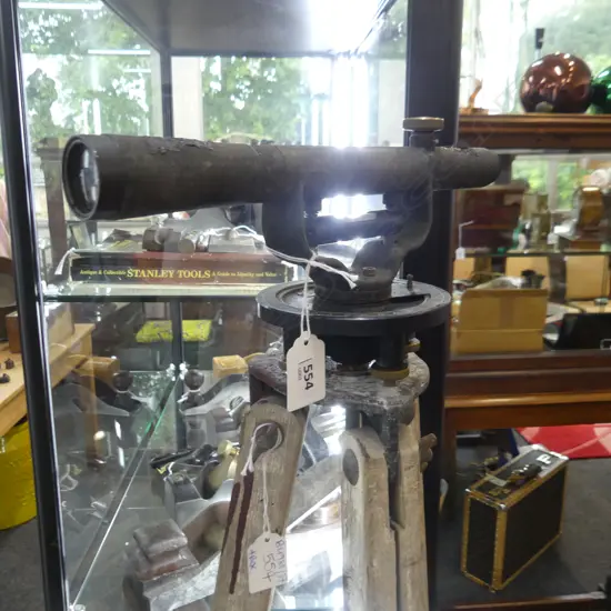 VINTAGE SURVEYORS TRIPOD & SIGHT LEVEL (CASED)