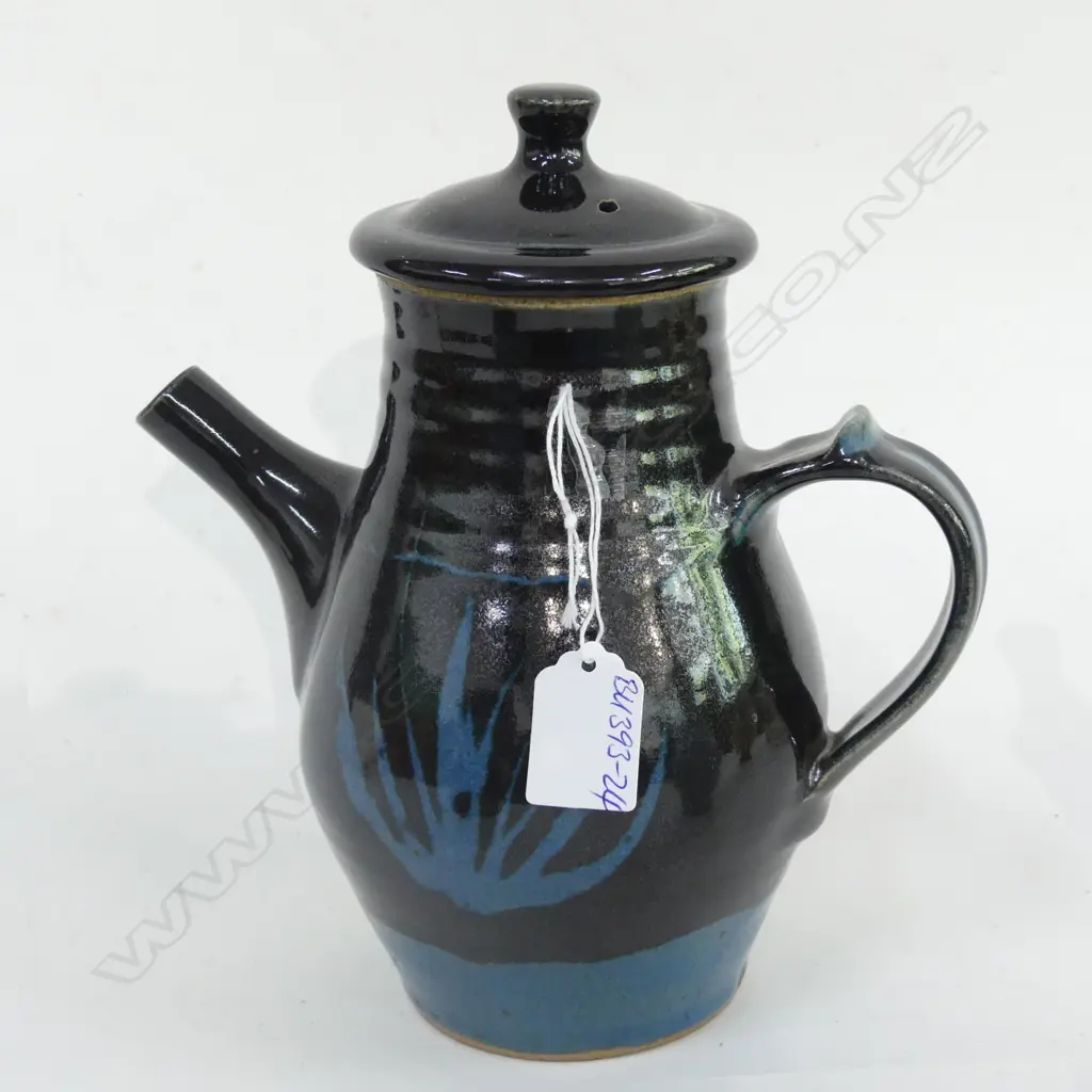 PETER STICHBURY BLUE ON BLACK COFFEE POT **RTV** Image 1++