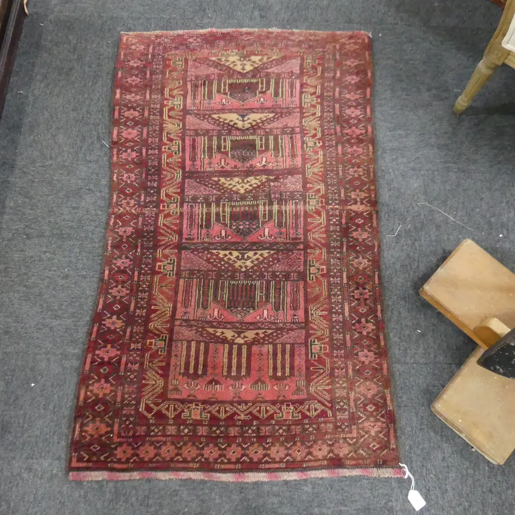 HAND KNOTTED ALL WOOL RUG 1190x700mm Image 1++