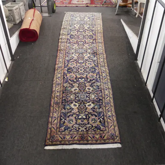 HAND KNOTTED WOOL PILE HERIZ RUNNER 2900 X 910MM