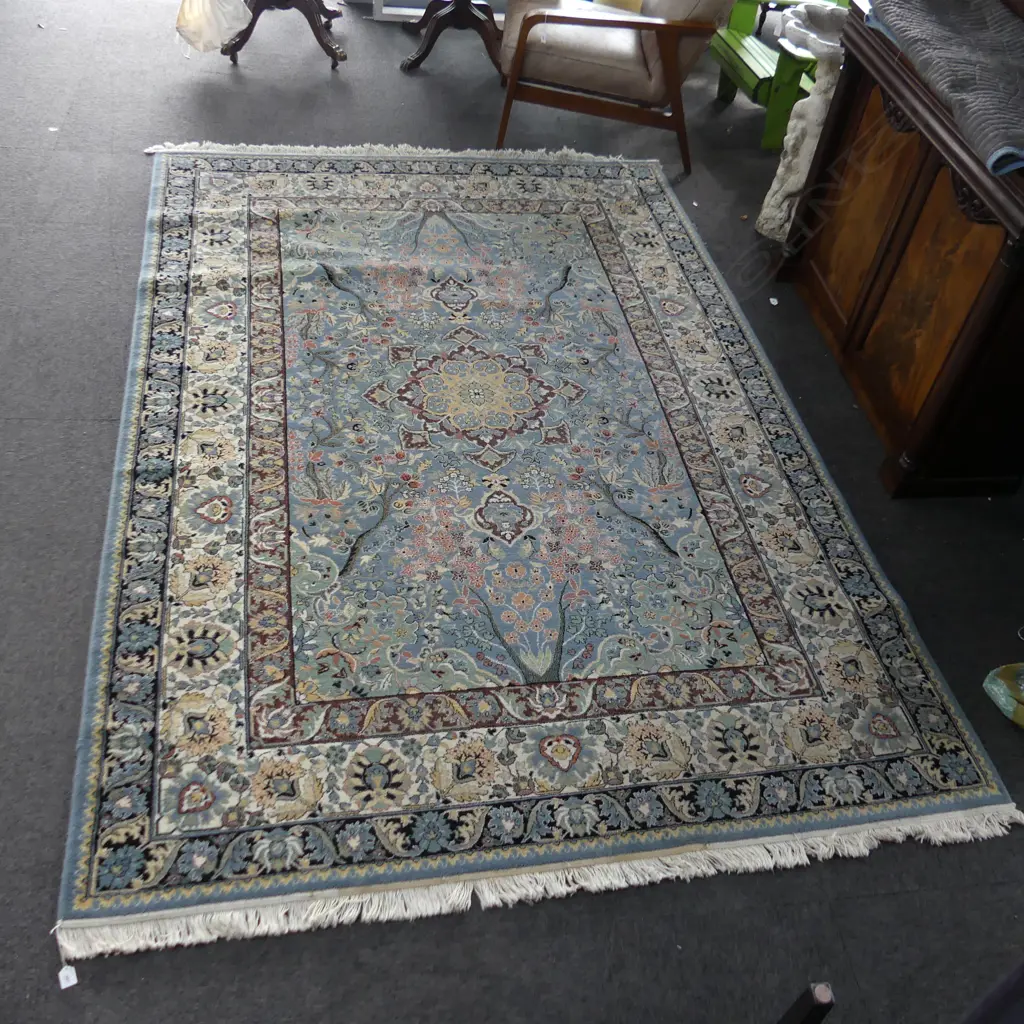 MACHINE KNOTTED BLUE PERSIAN RUG 2950x2000mm Image 1++
