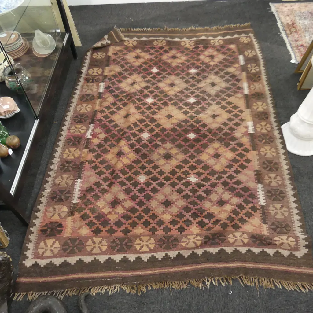 BROWN KELIM RUG 2200x1500mm Image 1++