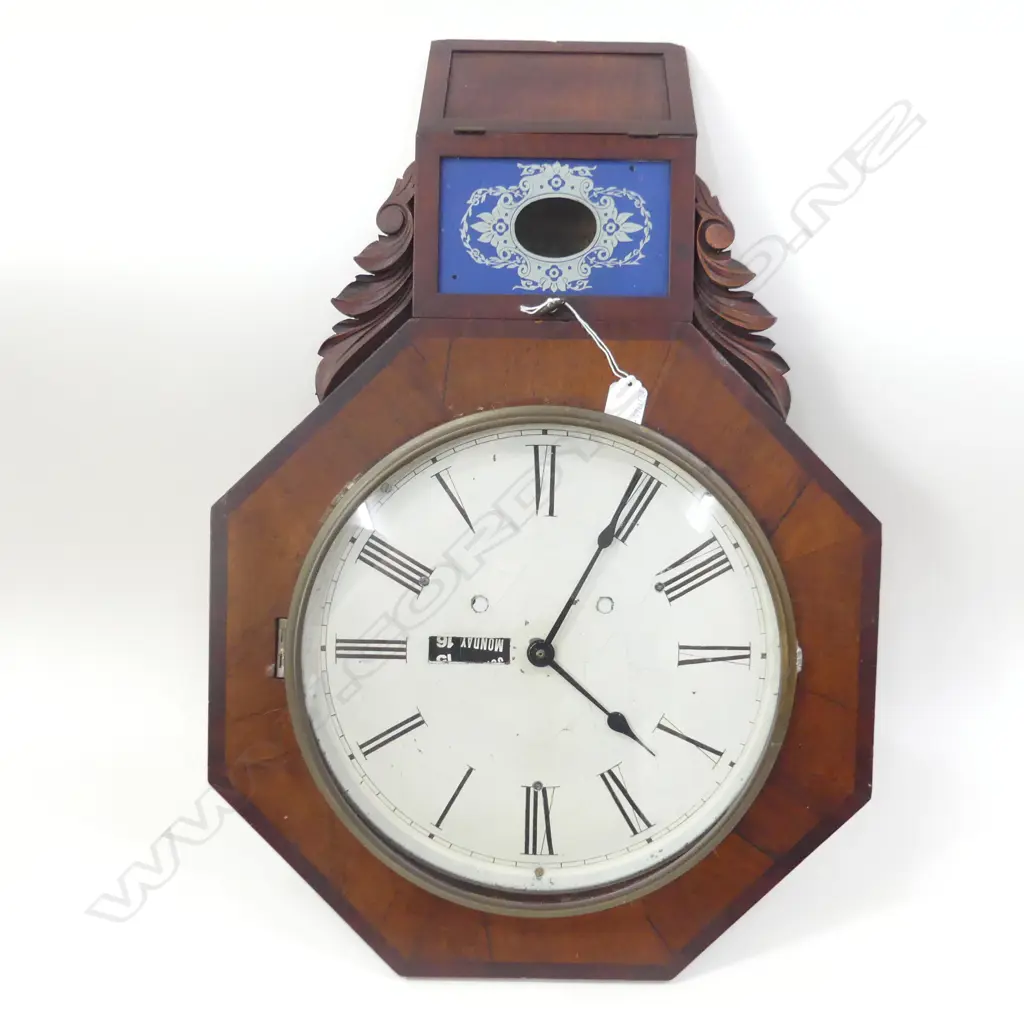 REPRO WATERBURY WALL CLOCK 8-DAY & 34 HR - BATTERY OPERATED H. 660MM Image 1++