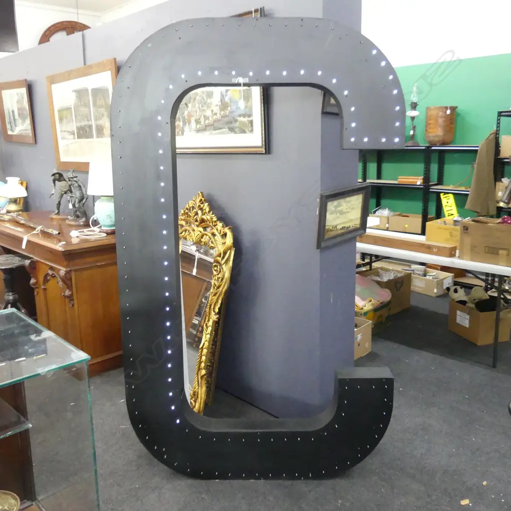 LARGE BLACK ILLUMINATED LETTER 'C' H.2055mm Image 1++
